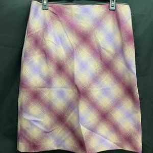 346 Brooks Brothers Wool Blend A-Line Skirt Plaid